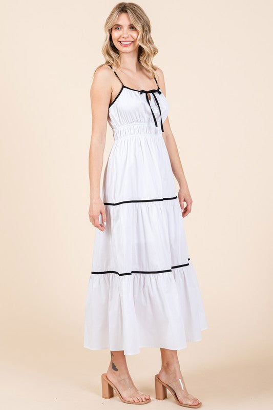 Geegee Plus Piping Detailed Midi Sundress us.meeeshop - 