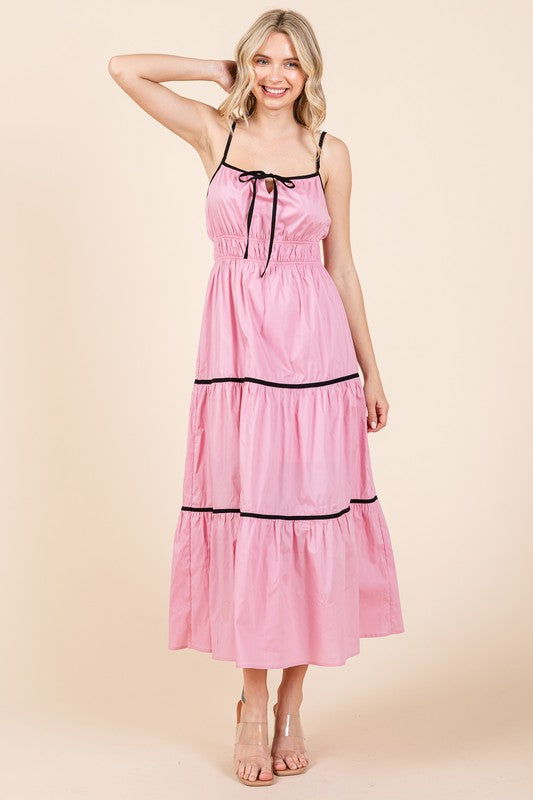 Geegee Plus Piping Detailed Midi Sundress us.meeeshop - 