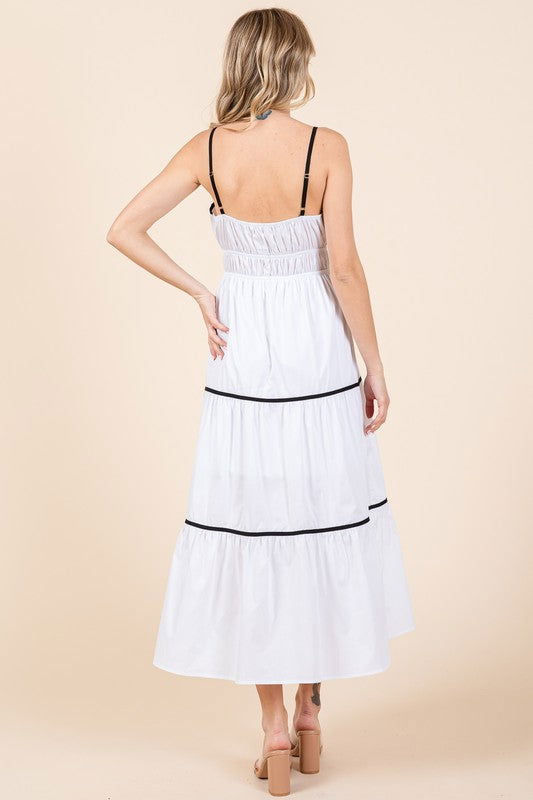 Geegee Plus Piping Detailed Midi Sundress us.meeeshop - 