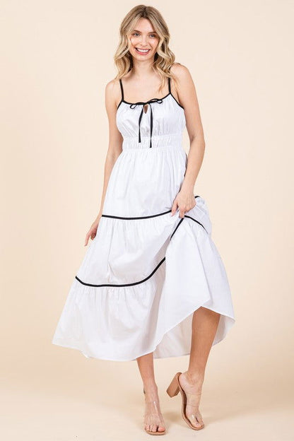 Geegee Plus Piping Detailed Midi Sundress us.meeeshop - 