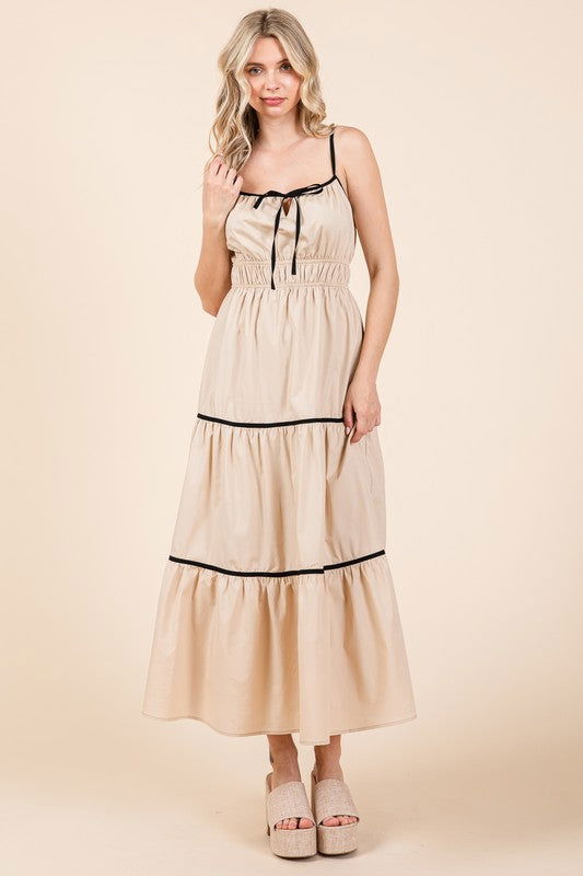 Geegee Plus Piping Detailed Midi Sundress us.meeeshop - 