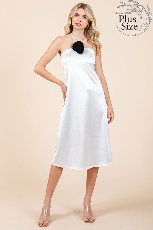 Geegee Plus Satin Slip Dress us.meeeshop - 