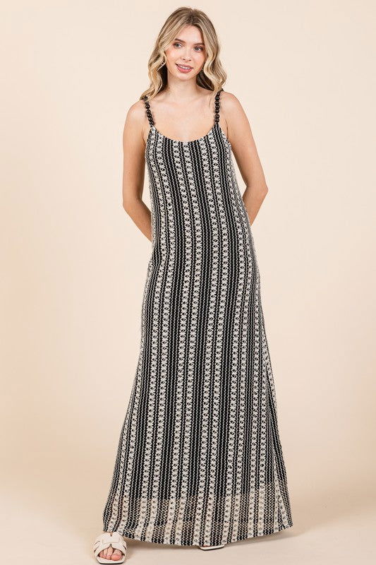 Geegee Plus Stripe See-Through Maxi Dress us.meeeshop - 