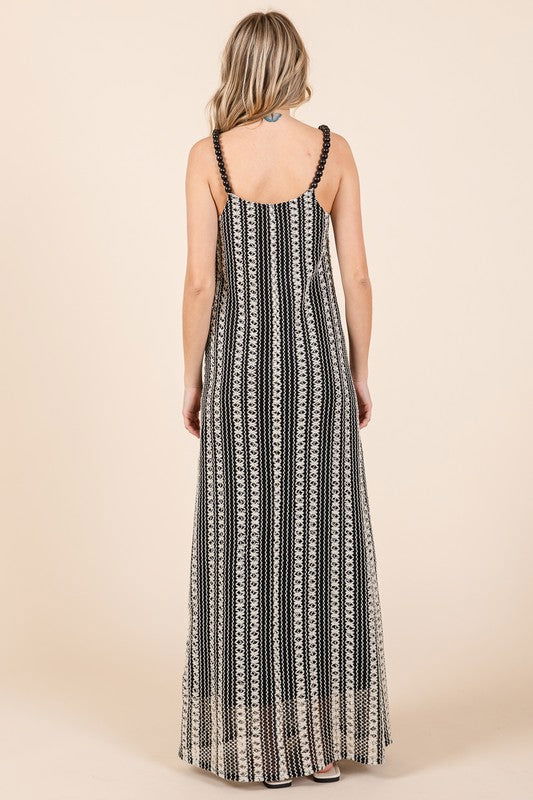 Geegee Plus Stripe See-Through Maxi Dress us.meeeshop - 