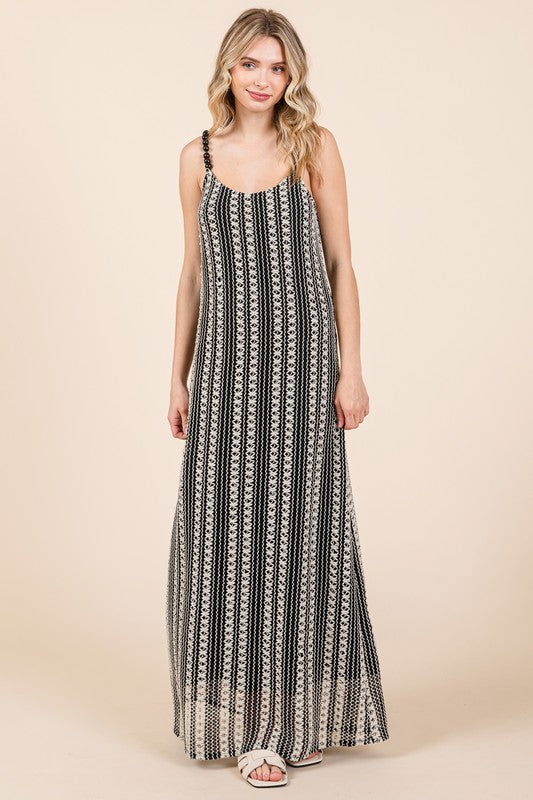 Geegee Plus Stripe See-Through Maxi Dress us.meeeshop - 