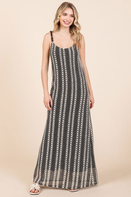 Geegee Stripe See-Through Maxi Dress us.meeeshop - 