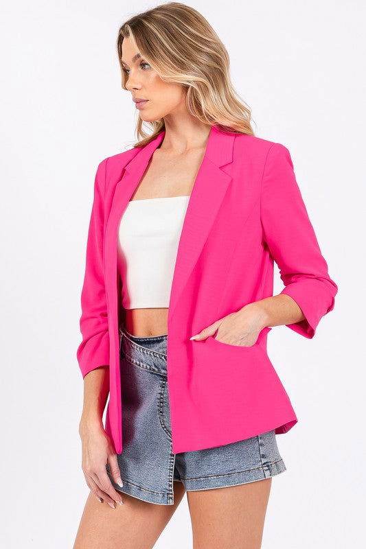 Geegee Classy Open-Front Casual Blazer - us.meeeshop