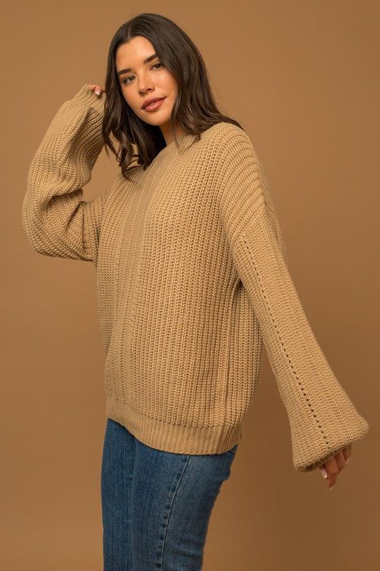 Gilli Balloon Sleeve Braid Sweater us.meeeshop - 