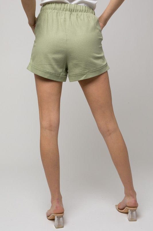 Gilli | Elastic Waist Front Pocket Roll-Up Shorts us.meeeshop - 