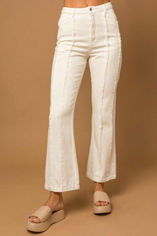 Gilli Frayed Hem Flare Pants us.meeeshop - Pants