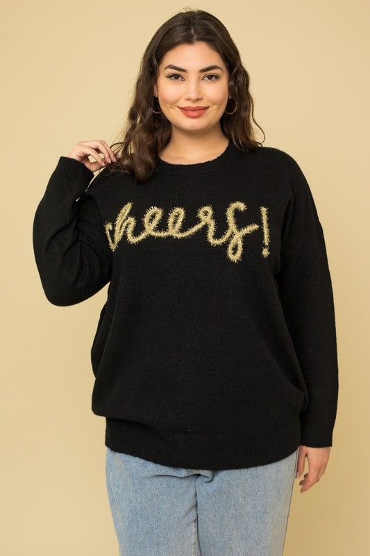 Gilli Plus Size Cheers Pullover Sweater us.meeeshop - Shirts & Tops