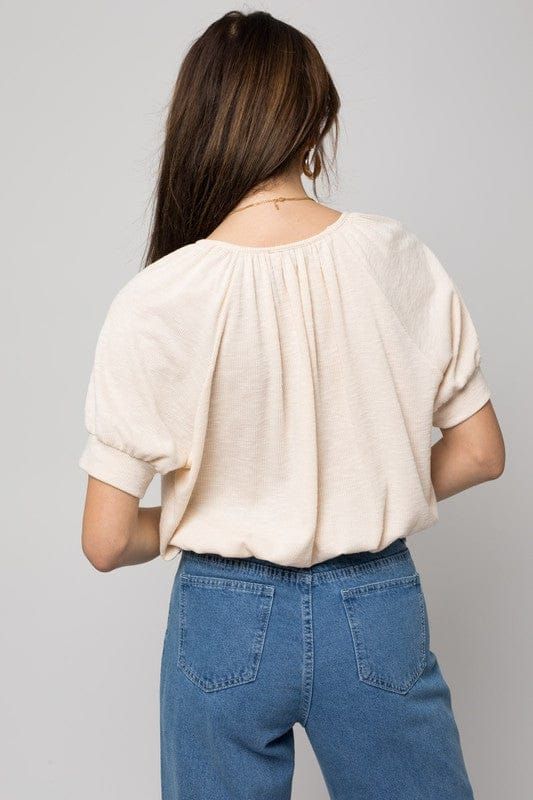 Gilli | Shirring Neck Rib Top us.meeeshop - 