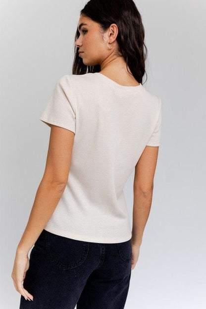 Gilli | Short Sleeve Asymmetrical Top us.meeeshop - 