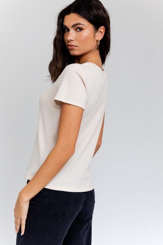 Gilli | Short Sleeve Asymmetrical Top us.meeeshop - 