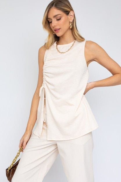 Gilli | Sleeveless Ruching Top us.meeeshop - 