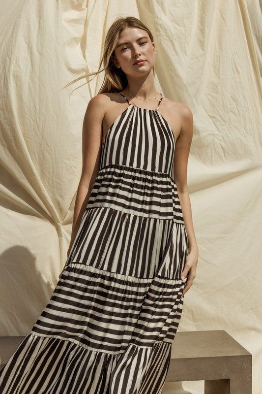 Gilli Sleeveless Stripe Maxi Tiered Dress us.meeeshop - 