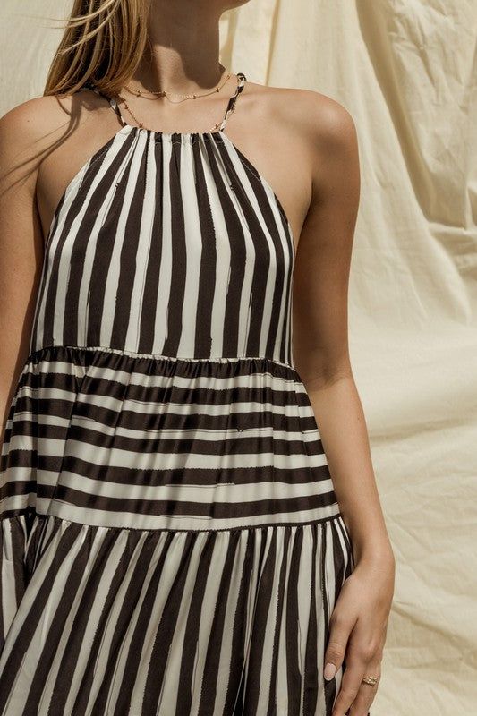 Gilli Sleeveless Stripe Maxi Tiered Dress us.meeeshop - 