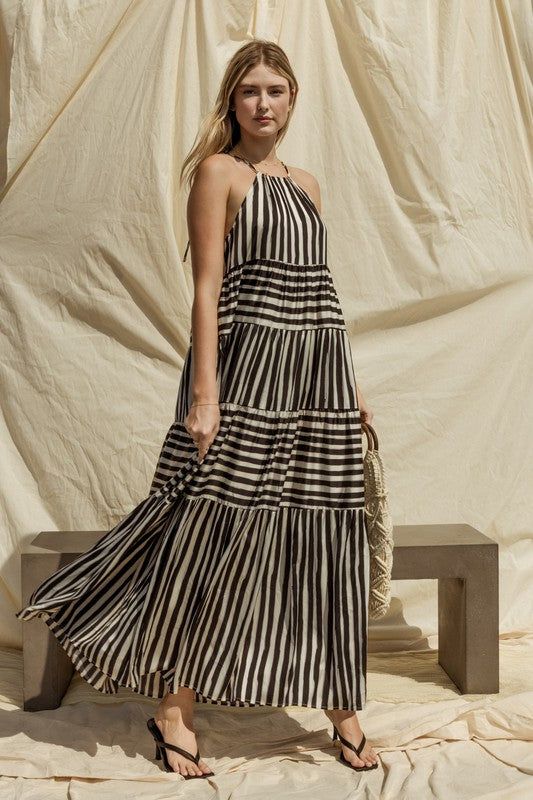 Gilli Sleeveless Stripe Maxi Tiered Dress us.meeeshop - 