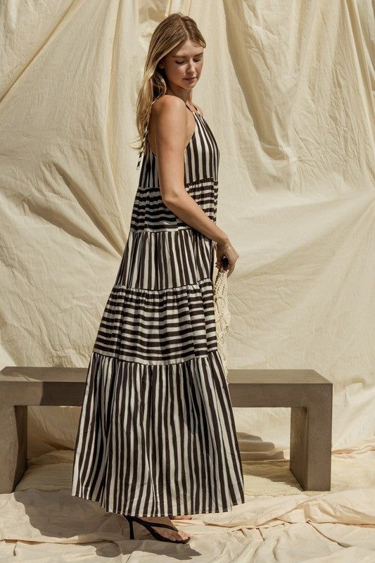 Gilli Sleeveless Stripe Maxi Tiered Dress us.meeeshop - 