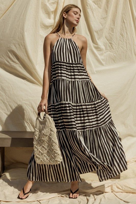 Gilli Sleeveless Stripe Maxi Tiered Dress us.meeeshop - 