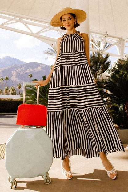 Gilli Sleeveless Stripe Maxi Tiered Dress us.meeeshop - Dresses