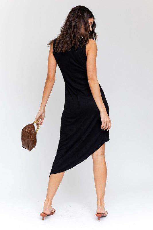 Gilli | Sleeveless Twist Wrap Rib Midi Dress us.meeeshop - 