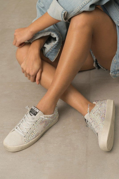 Glam Rhinestone Star Sneakers us.meeeshop - 