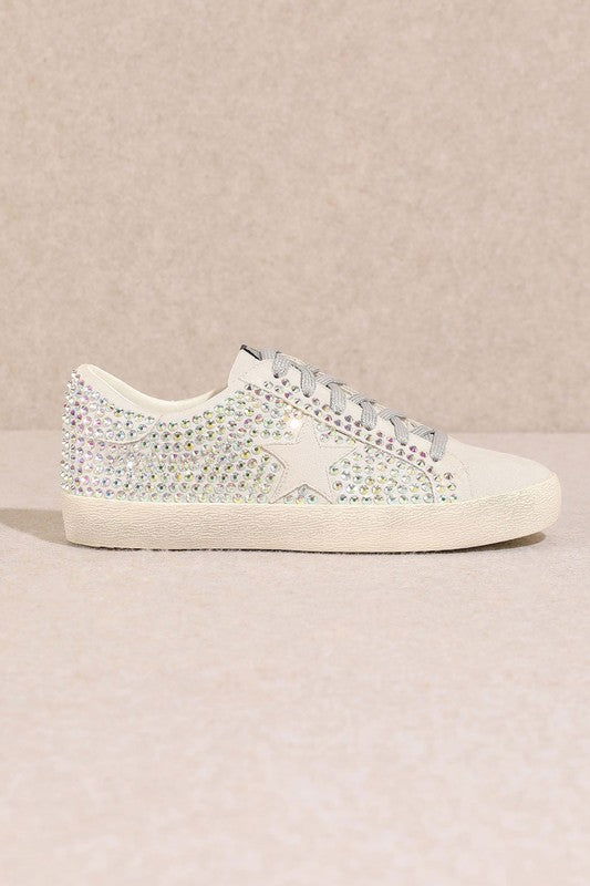 Glam Rhinestone Star Sneakers us.meeeshop - 