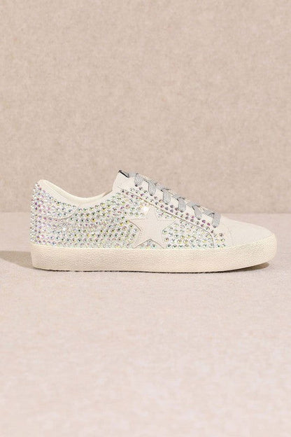 Glam Rhinestone Star Sneakers us.meeeshop - 