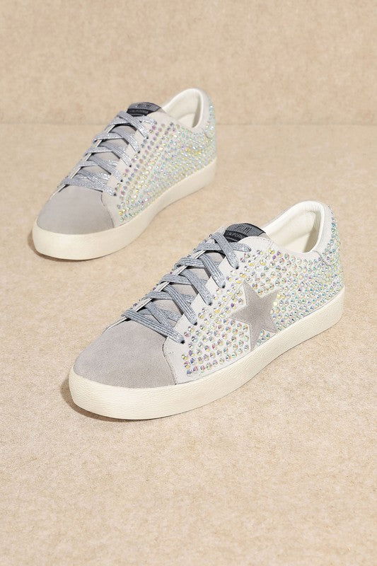 Glam Rhinestone Star Sneakers us.meeeshop - Shoes