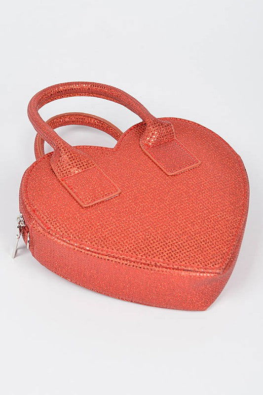 Glitter Top Handle Heart Shape Swing Bag us.meeeshop - 