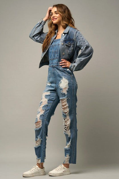 Insane Gene Heavy Distressed Straight Fit Overall - us.meeeshop