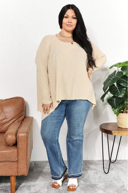 HEYSON Full Size Oversized Super Soft Ribbed Top | us.meeeshop