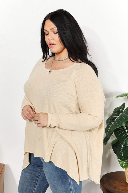 HEYSON Full Size Oversized Super Soft Ribbed Top | us.meeeshop