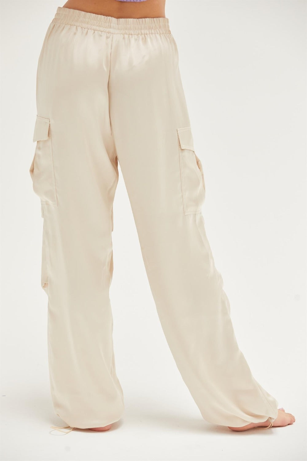 HYFVE Approach Satin Drawstring Hem Cargo Pants us.meeeshop - 