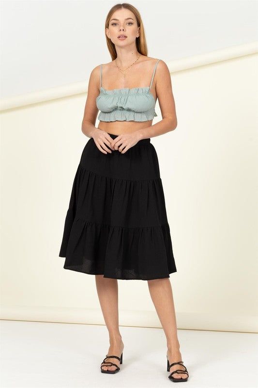 HYFVE | Call It A Day Tiered Midi Skirt us.meeeshop - 