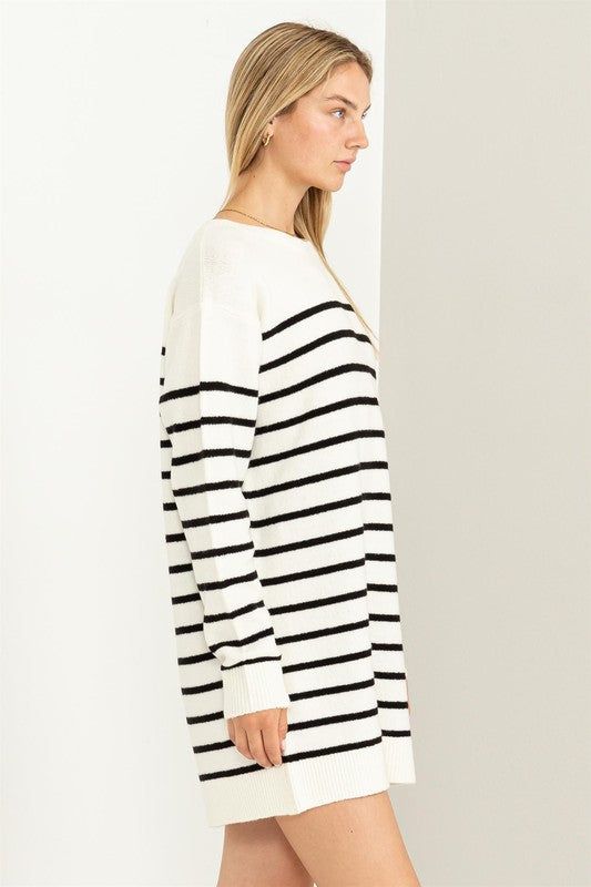 HYFVE | Casually Chic Striped Sweater Dress us.meeeshop - Dresses