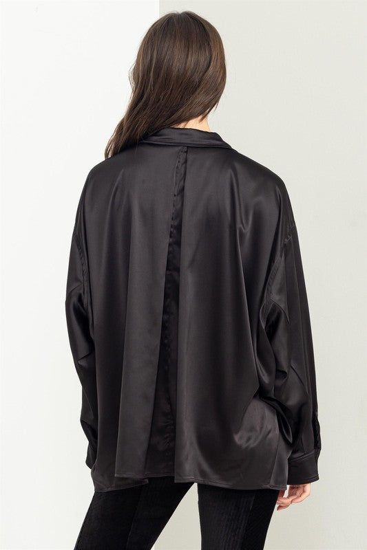 HYFVE | Completely Charmed Oversized Satin Shirt us.meeeshop - 