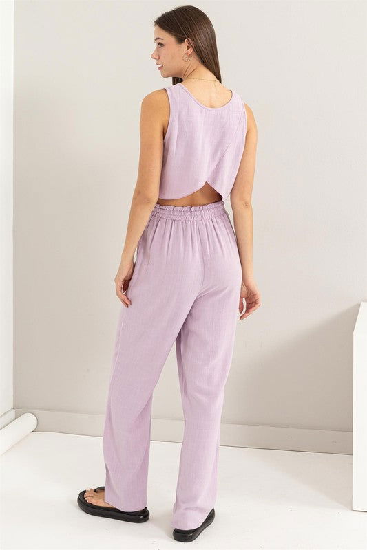 HYFVE D-Linen Blended Top and Pants Set us.meeeshop - 