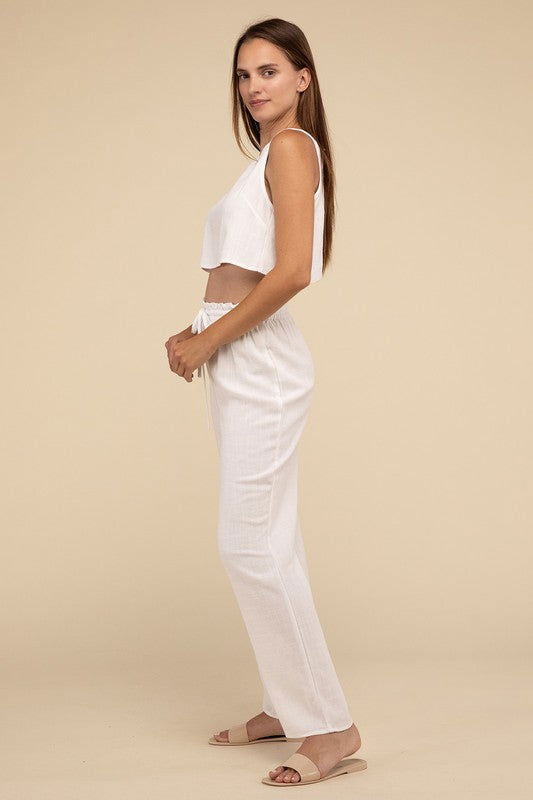 HYFVE D-Linen Blended Top and Pants Set us.meeeshop - 