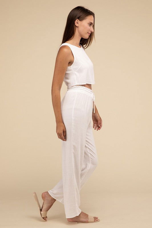 HYFVE D-Linen Blended Top and Pants Set us.meeeshop - 