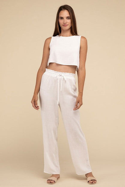 HYFVE D-Linen Blended Top and Pants Set us.meeeshop - 