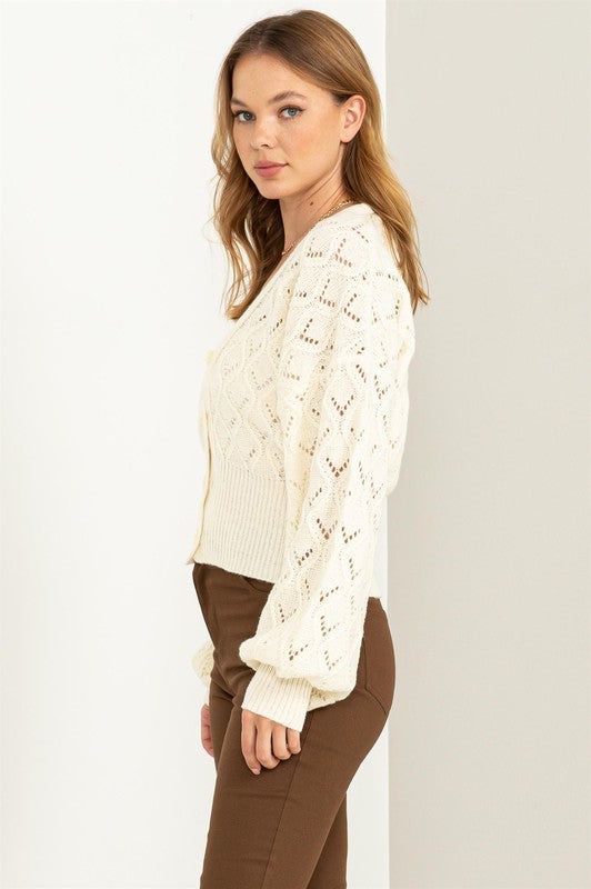 HYFVE Days Together Pointelle Sweater Cardigan us.meeeshop - 