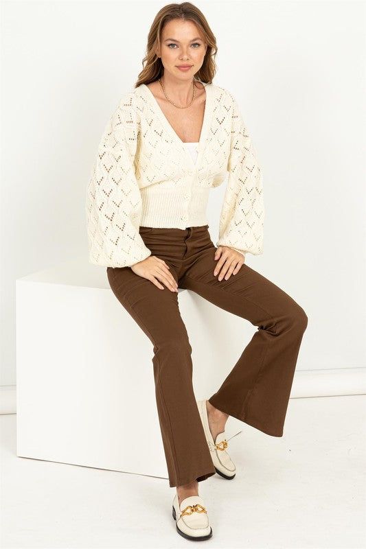 HYFVE Days Together Pointelle Sweater Cardigan us.meeeshop - 