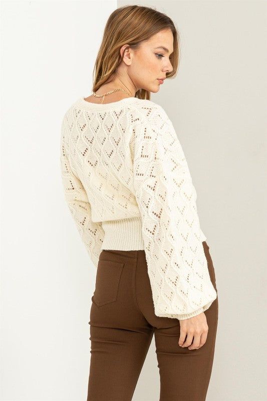 HYFVE Days Together Pointelle Sweater Cardigan us.meeeshop - 