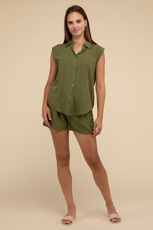 HYFVE Linen Shirt and Shorts Set us.meeeshop - 