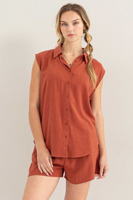 HYFVE Linen Shirt and Shorts Set us.meeeshop - 