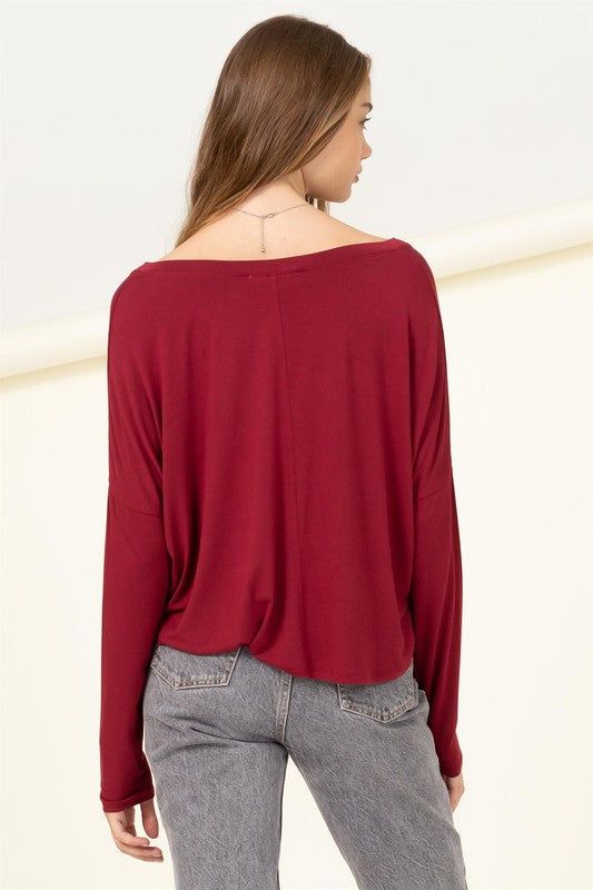 HYFVE | Love Me Right V Neck Loose Fit Top us.meeeshop - 