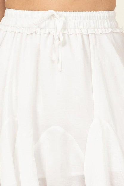 HYFVE Not Your Girl Drawstring Ruffled Mini Skirt us.meeeshop - 