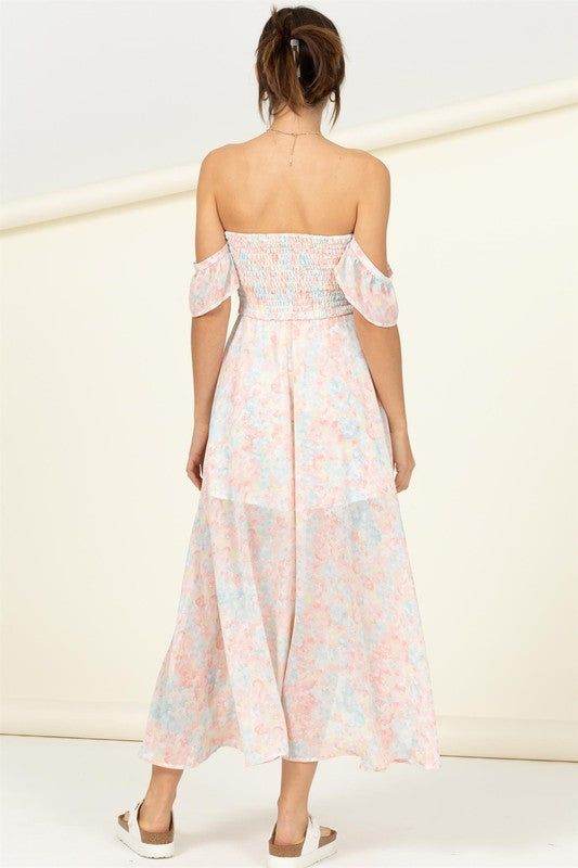 HYFVE | Pastel Florals Smocked Midi Dress - us.meeeshop